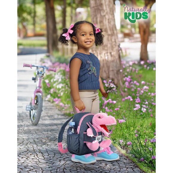 🆕 Girls Pink Stuffed Animal Toy Small Kids Dinosaur Toddler Backpack Gifts - Picture 8 of 9
